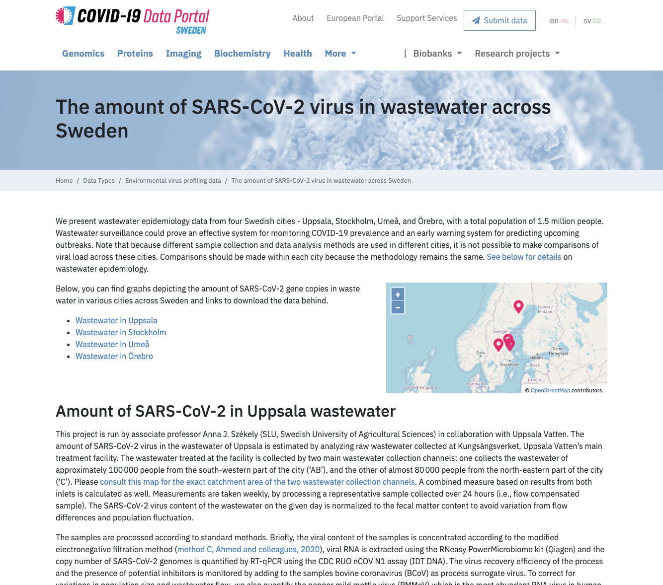 SARS-CoV-2 wastewater data from cities across Sweden now available
